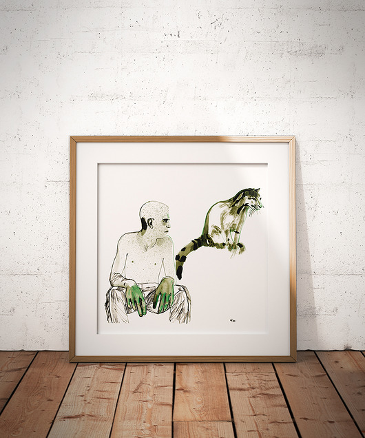 LEOPARD - autorska ilustracja / druk pigmentowy Ela Gadek
