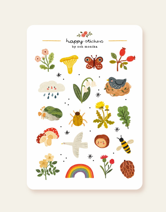 naklejki i wlepy Natura - arkusz papierowych naklejek A6