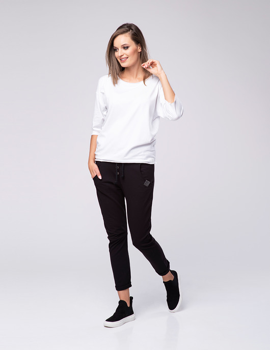 spodnie materiałowe damskie Spodnie damskie Lazy Pants Look 603 - czarny