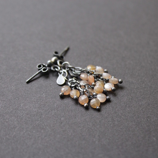 kolczyki z kamieniami Kolczyki Kamień słoneczny