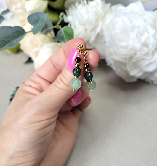 kolczyki z kamieniami Kolczyki na sztyftach z Turmalinem