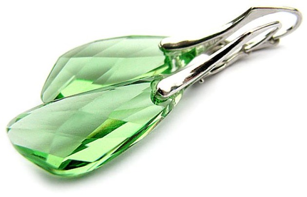 kolczyki swarovski Kolczyki z kryształami Swarovski -  Peridot Wing