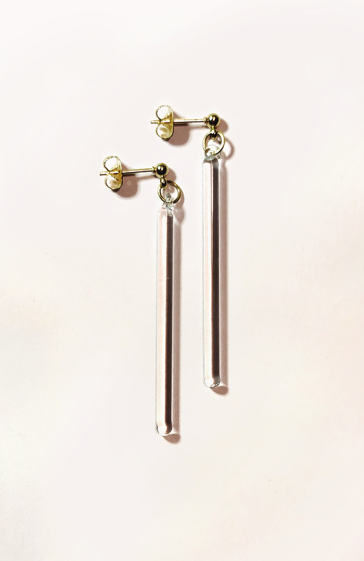 kolczyki szklane Szklane kolczyki linie - długie "Line"