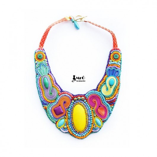 Sansita- duży kolorowy naszyjnik Mró Soutache