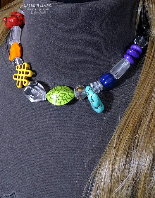naszyjniki - inne Naszyjnik optymistyczny dla osoby z fantazją Unikalny prezent handmade