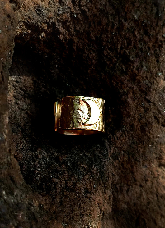 nausznice Nausznica MOON Gold złoty księżyc srebro pozłacane