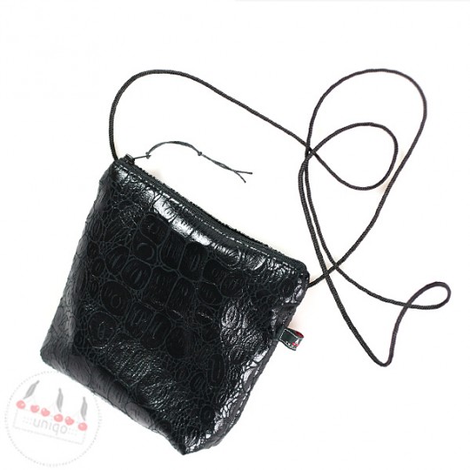 ::: BLACK CROCODILE PoUCH ::: uniqo