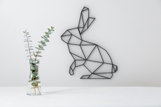 Ozdoby na ścianę Zając Geometryczny - nowoczesna wielkanocna dekoracja na ścianę