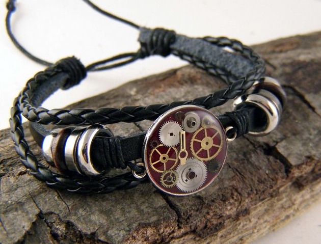 bransoletki skórzane Mechaniczna bransoletka unisex.