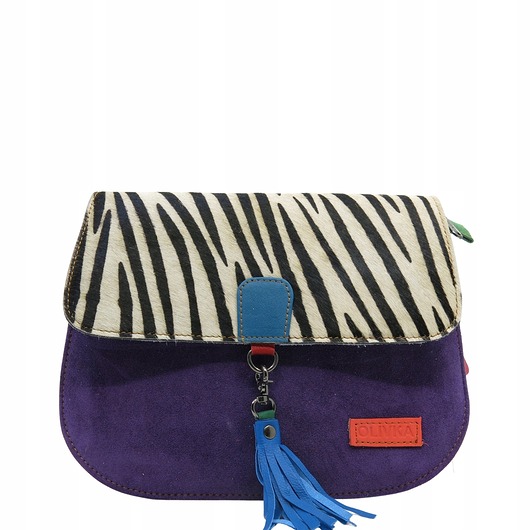 torby na ramię Torebka damska klasyczna zamszowa odpinany wymienny chwost brelok OLIVKA