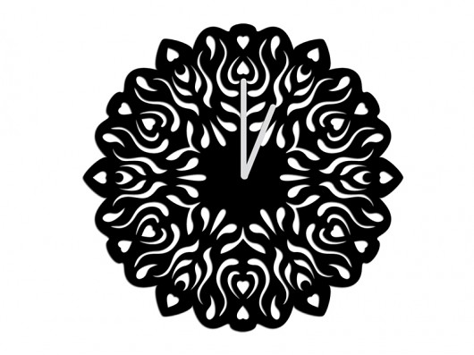 Stalowy zegar - wycinanka - wiosna 40cm AT design