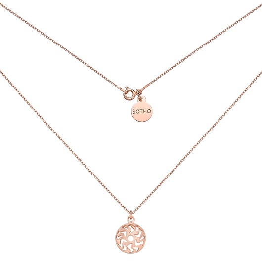 złote naszyjniki Naszyjnik z różowego złota z medalionem