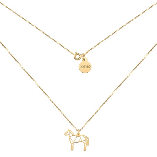 złote naszyjniki Złoty naszyjnik z ażurowym koniem