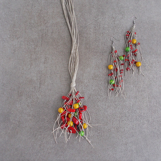 komplet biżuterii Indian Summer biżuteria z koralem czerwonym