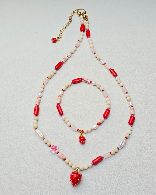 komplet biżuterii Komplet Sorbet Poziomkowy