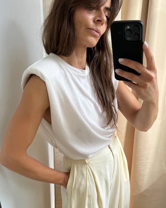 bluza bez kaptura damska Top Noble ecru len