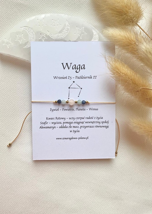 bransoletki z kamieni naturalnych Bransoletka zodiakalna Waga