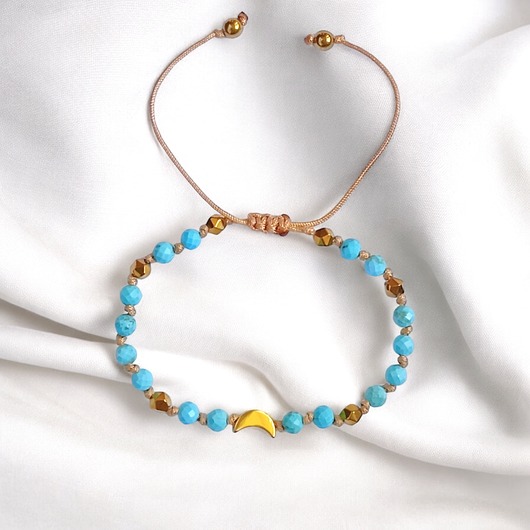 bransoletki z kamieni naturalnych RELAKS, harmonia - lunula z turkusowym magnezytem