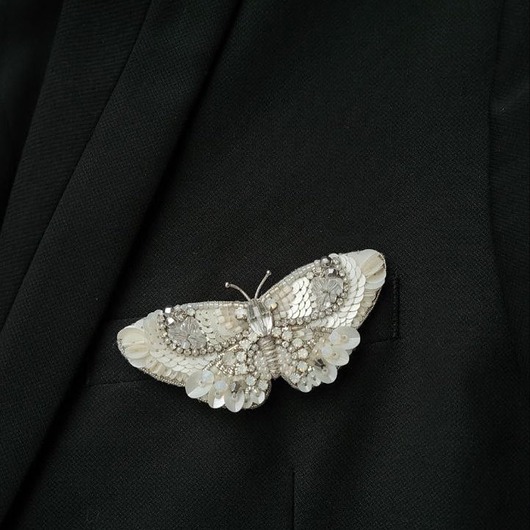 broszki Broszka SYMBOL Motyl Vintage Silver