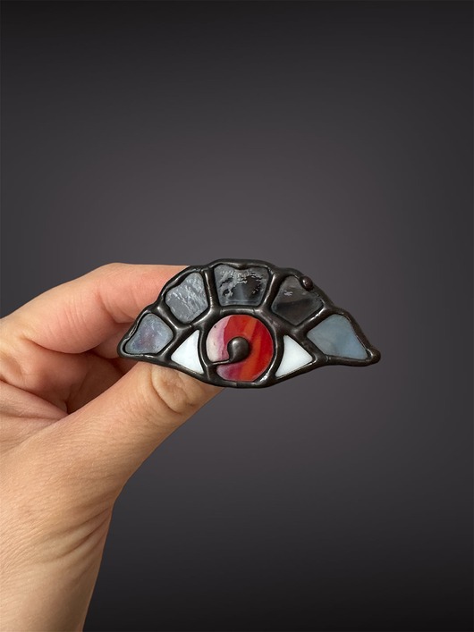 broszki Witrażowa Broszka  Talizman "Oko" Gothic jewelry