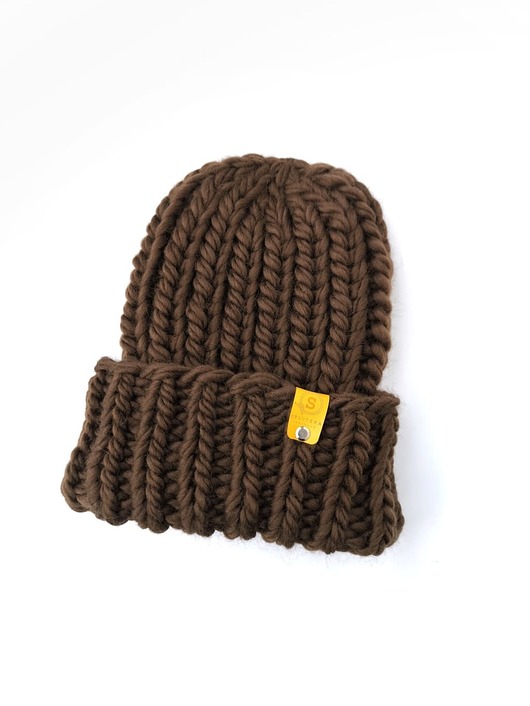 czapki damskie Wełniana czapka zimowa peruvian WOOLY czekolada
