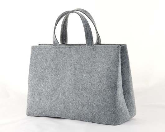 Duża Szara Torba - Minimalistyczny Kuferek Niski Green Sheep