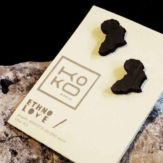 Kolczyki drewniane Ethno LOVE kokowor