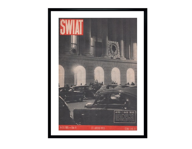grafiki i ilustracje Oprawiona okładka czasopisma ŚWIAT  z 02/1955 roku, fot. Władysław Sławny