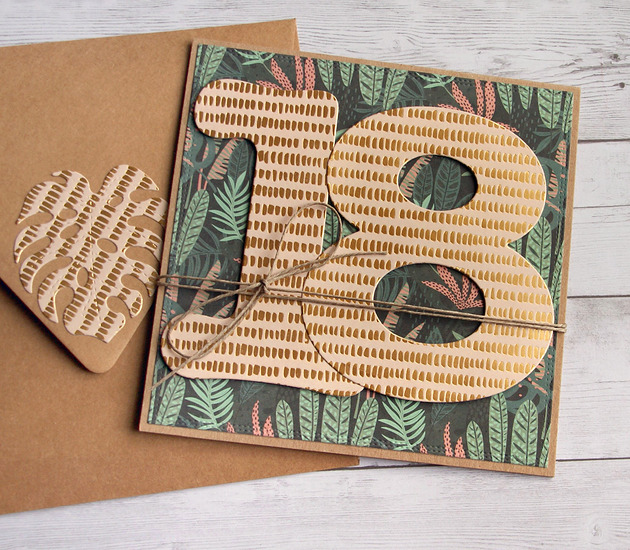 kartki scrapbooking 18-te urodziny : KARTKA URODZINOWA : glam : jungle