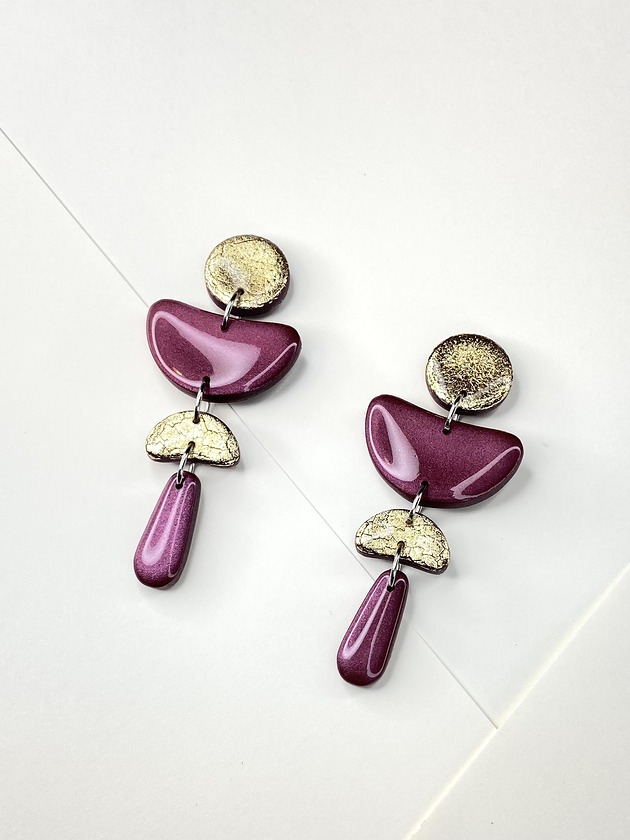 kolczyki z masy plastycznej TIDO wiszące kolorowe lekkie kolczyki