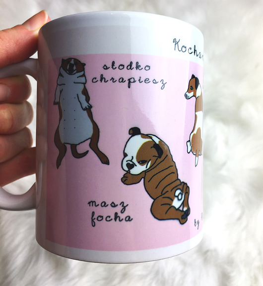 Kubek w psy Kocham Cię kiedy ... Pinky Planet
