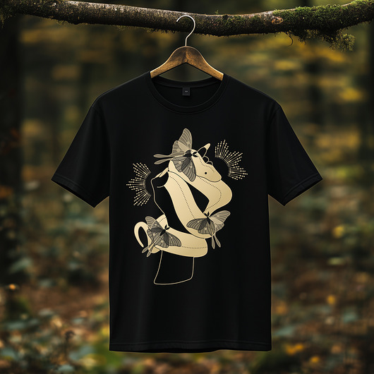 t-shirty męskie Koszulka - Alchemia Symboli, Dłonie wiedźmy, wąż i motyle #4