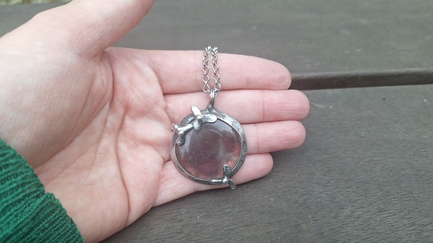 wisiory Ametyst z kwiatami - wisiorek