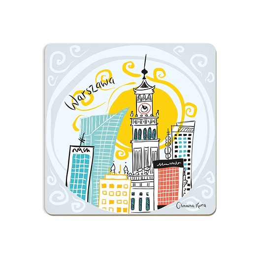 podkładki do kuchni Podkładka pod kubek Warszawa PKiN Słońce