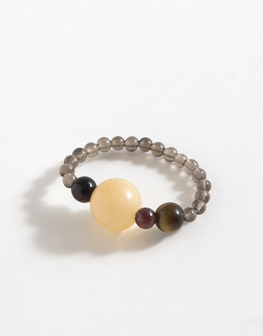 pierścionki elastyczne Bąbelkowy pierścionek z kamieni naturalnych