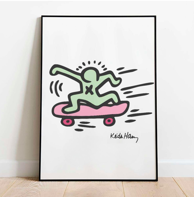 plakaty PLAKAT dekoracyjny pop art  deskorolka Keith Haring grafika
