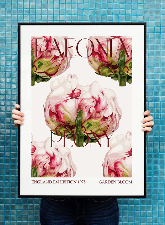 plakaty Plakat  Peonie vintage