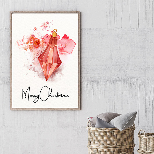 plakaty Plakat Red Christmas bauble No2