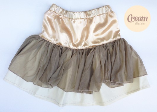 AIR- tiulowa spódniczka w złocie i beżu- 134 cm Cream
