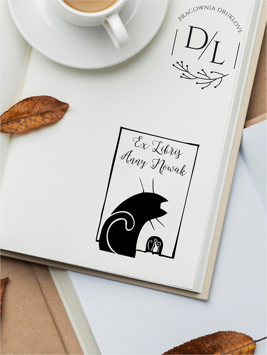 stemple Stempel Ex Libris Exlibris personalizowany Kot 16