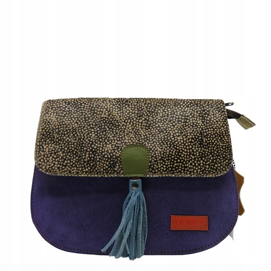 torby na ramię Torebka damska klasyczna na ramię skórzana zamszowa klapka wzór eko OLIVKA