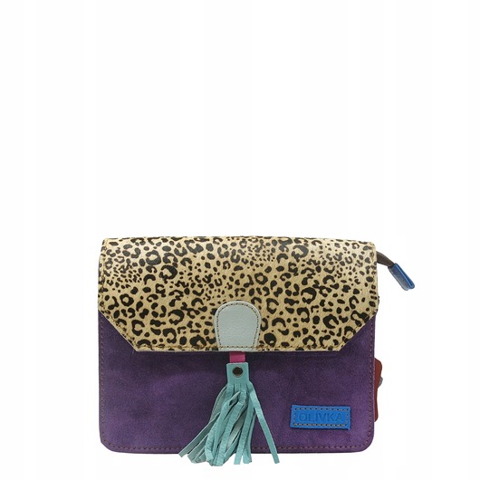 torby na ramię Torebka zamszowa, elegancka, skórzana, zamsz, ozdobny chwost eko OLIVKA