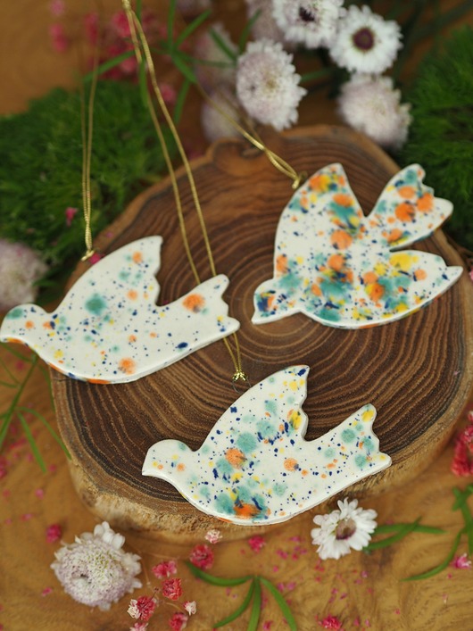 ozdoby wielkanocne Zestaw zawieszek- ptaszki