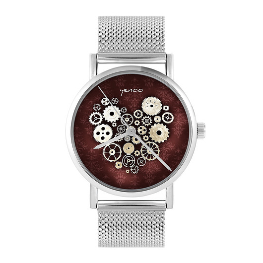 zegarki unisex Zegarek - Serce steampunk - bransoleta mesh