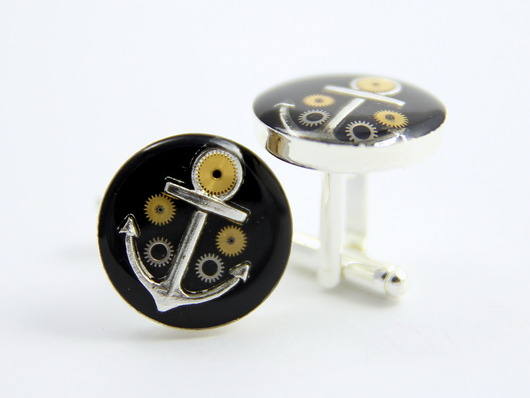 spinki do mankietów PIRATE'S TREASURE III - Spinki z kotwicą, dla marynarza