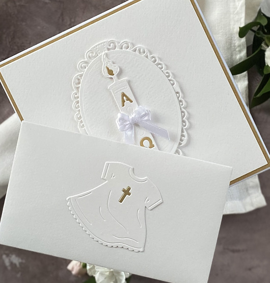 kartki, zaproszenia na chrzest Kartka na chrzest z pudełkiem i kopertą, C56