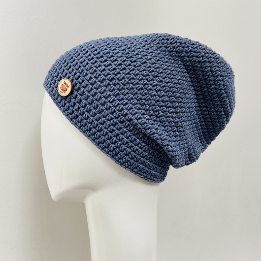 czapki damskie Czapka przejściowa cienka beanie smerf bawełna jeans