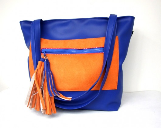 Torba XL royal blue z pomarańczą beautifulthings