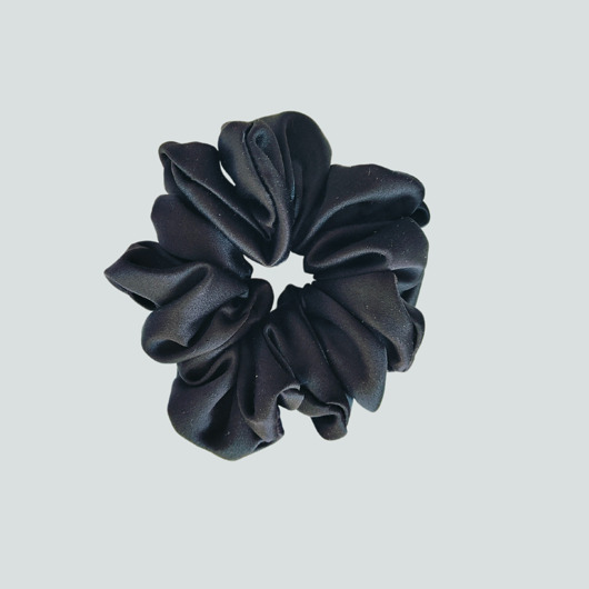 gumki do włosów Gumka jedwabna, scrunchie, frotka czarna orchidea MAXI