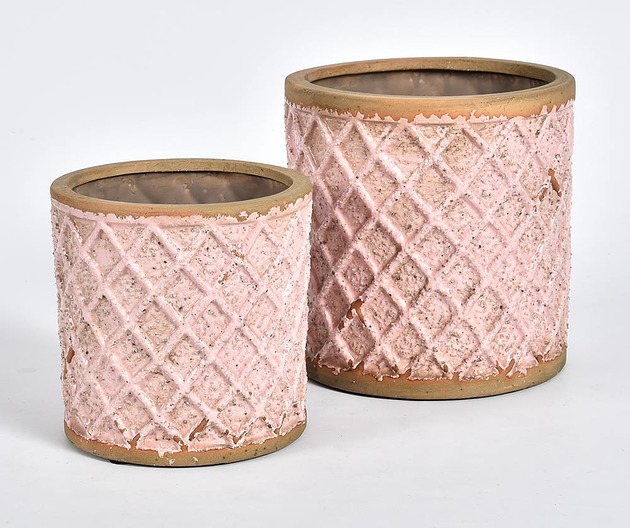 Doniczka,osłonka Rose Romby,ceramika,17,5 cm Home Design